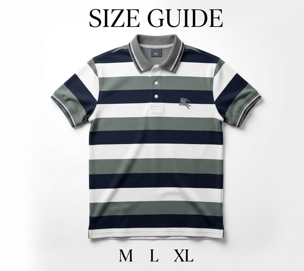 Men’s Premium Striped Polo Shirt – Smart Casual Cotton Summer Wear