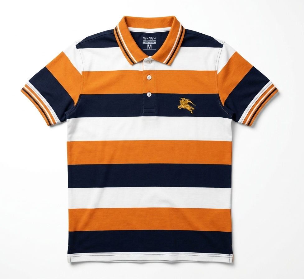 Men’s Premium Striped Polo Shirt – Smart Casual Cotton Summer Wear