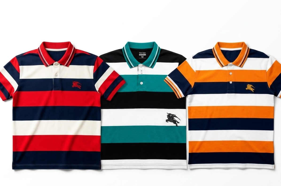 Men’s Premium Striped Polo Shirt – Smart Casual Cotton Summer Wear