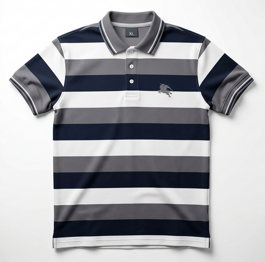 Men’s Premium Striped Polo Shirt – Smart Casual Cotton Summer Wear